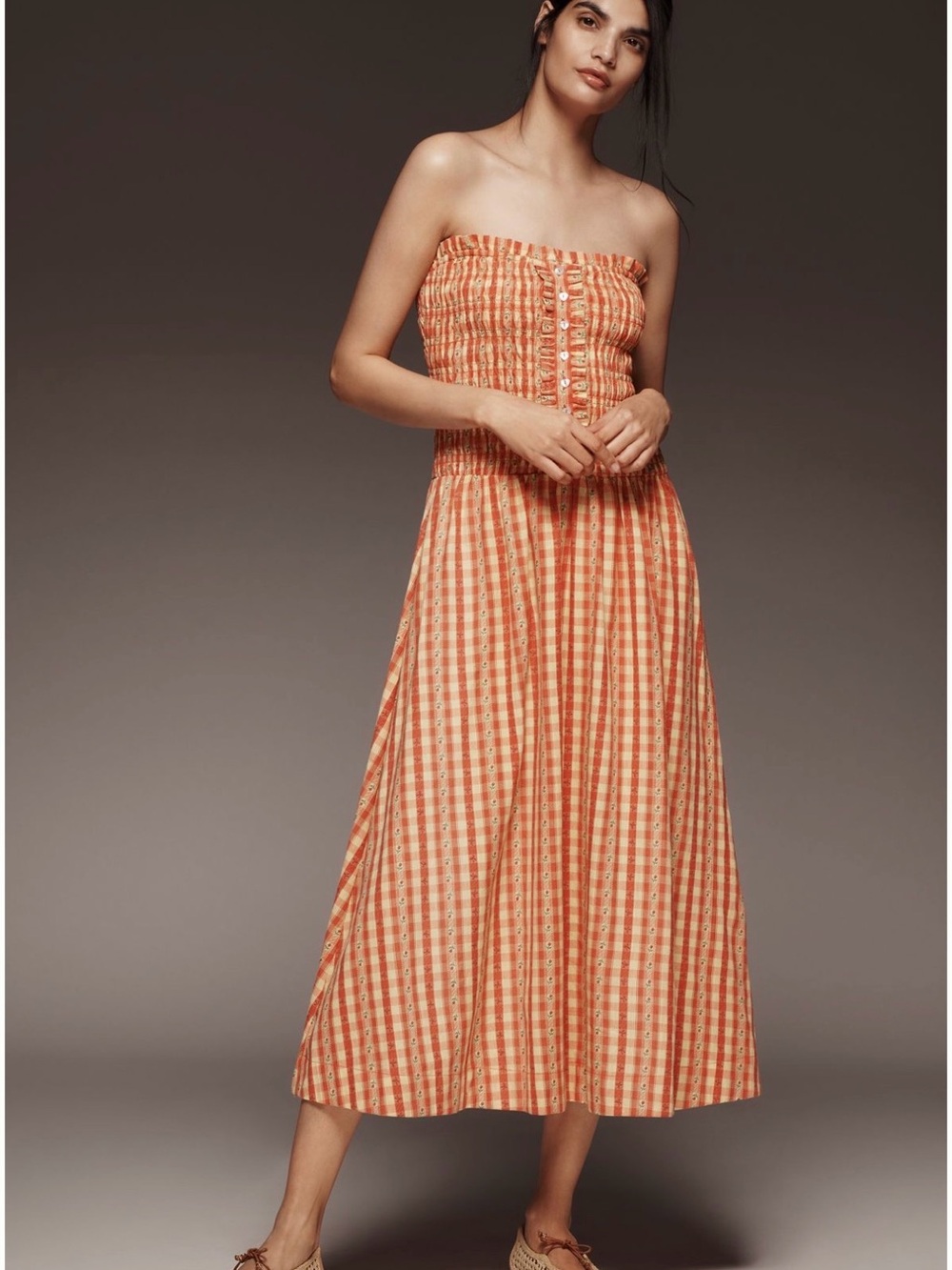 Damson Madder Grace square neck midi dress - Picture 4 of 4
